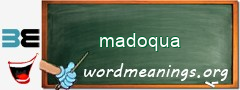 WordMeaning blackboard for madoqua